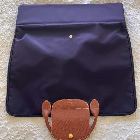 Longchamp Le Pliage “Valise” Modele Depose Bilberry Made in France Boarding Case - Picture 12 of 13